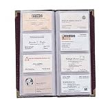 Vinyl-Covered Business Card File, 96-Card Capacity, Burgundy (SPR01735)
