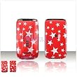 Red with Silver Stars SNAP-ON COVER HARD CASE PHONE PROTECTOR for Huawei M318 M-318 [Beyond Cell Packaging]