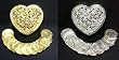 Wedding Ceremonial Arras, or 13 Coins, with Heart Shaped Treasure Box, Gold or Silver Plated: Imported and Hand-Made