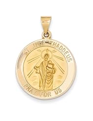 14k White Gold Saint Jude Medal Pendant. Metal Wt- 1.87g