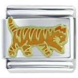 Animal Striped Tabby Cat Italian Charms Bracelet Link