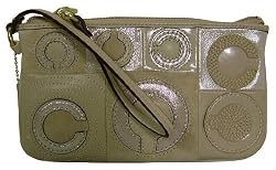 Coach Leather Mia Signature Inlaid C Large Wristlet Style 44323