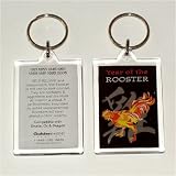 Asian Zodiac Key Chain Year of the Rooster Born 1921 1933 1945 1957 1969 1981 1993 2005 2017