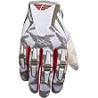 Fly Racing Kinetic Youth Boys Dirt Bike Motorcycle Gloves - White/Silver/Red