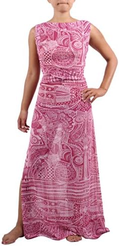 Lola Moda Womens LONG DRESS SOFT PINK TRANSPARENT REINA & ROSES MAYA
