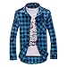 Easy Hot Fashion Casual Classic Men's Plaid Long Sleeve Slim Fit Shirt Top