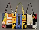 Patchwork Tote Bag Made From Recycled Banners. Each Bag Is Unique in Color & Graphic. Photo Does Not Depict Exact Product.