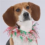 Dog Collar - Merry Dots Christmas Dog Scrunchy - Dog Christmas Collar - Medium