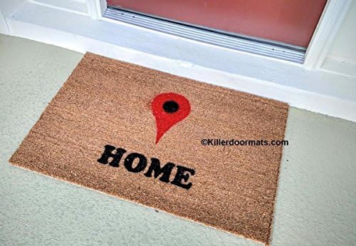 Maps Home Locator Custom Coir Doormat, Size Large - Welcome Mat - Doormat - Custom Hand Painted Doormat by Killer Doormats
