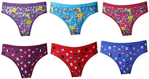 KHI Women's Cotton Print Panties (Pack Of 6) XX-Large Multicolor