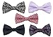 Bundle Monster Mens Tuxedo Solid Patterned Adjustable Neck Bowtie Bow Tie 5pc Assorted Lot Set - #4