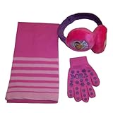 Nick Jr. Dora the Explorer Girl's Earmuff, Knit Scarf and Glove Set - 3 Piece Set (3-6)