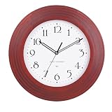 Chaney Instruments Solid Wood 15-Inch Wall Clock with Set & Forget Technology