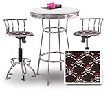 IMAGE OF Chrome Bar Table & 2 Chrome Adjustable 24