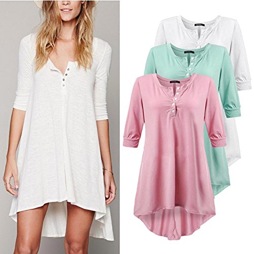 MIOIM® ワンピース 半袖 無地 フェミニン カジュアル 登校 通勤 デート 不規則 ゆったり レディース お出かけ お呼ばれ 優雅