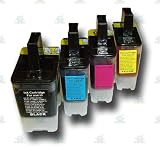 4 Chipped LC900 Compatible Ink Cartridges for the Brother DCP-115C Printer from 'The Ink Squid' - 1 x LC900Bk - Black; 1 x LC900C - Cyan (Blue); 1 x LC900M - Magenta (Red); 1 x LC900Y - Yellow. The Latest Chips, Fully Compatible and the Maximum ML Capacity of any Compatible Ink Cartridge.