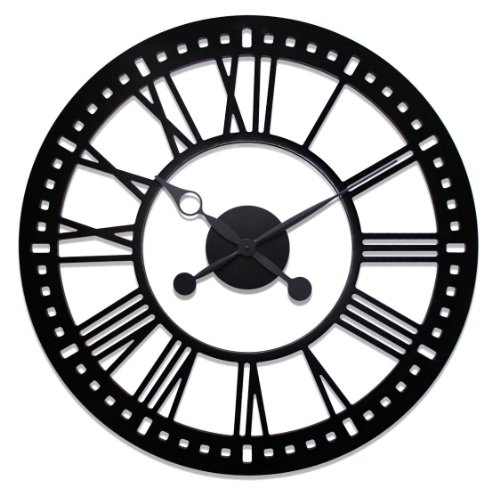 River City Clocks Indoor Black Skeleton  Tower Wall Clock with No Background, 38-Inch Diameter On Sale