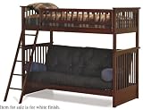 Twin Size with Futon Bunk Bed White Finish