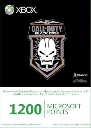 Xbox 360 - Live Points Card 1200 - im Design von Call of Duty: Black Ops II