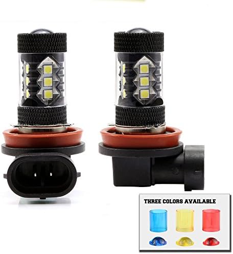 YBELE 2016Newest! 2 x 80W H11 Super Bright High Power 16PCS LED Bulbs Used for DRL or Fog Lights- 2 Yr Warranty (H11)
