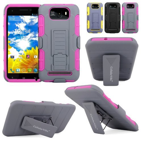 Cellularvilla Kickstand Case For BLU Studio 5.5 D610a 3pc 3rd Gen Hard Soft Hybrid Kickstand Case with Holster Belt Clip Case Cover