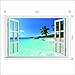 Large Removable Beach Sea 3D Window View Scenery Wall Sticker Decor Decals
