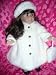 White Fur Coat with Matching Accessories. Fits 18