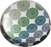 Mod Blue-Green 3.75" Glass Domed Paperweight
