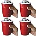 Red Cup Kool Kooler, Set of 4 Insulated Foam Can Holders