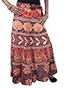 Womens Wrap Skirt- Maroon Printed Long Wraparound Skirts Dress, City Chic