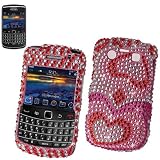 New Fashionable Perfect Fit Hard Diamante Protector Skin Cover (Faceplate/Snap On) Full Rhinestones Diamond Bling for RIM Blackberry Bold 9700 AT&T,T-Mobile -