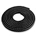 Beadnova 2 Meters 9mm DIY Black Fold Bolo Flat Braided Leather Cord For Bracelet Necklace Jewelry Making