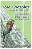 Jose Gonzalez Boulder Colorado Concert Poster MINT