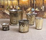 51iWrEhL5nL. SL160  Biedermann & Sons Glass Votive Candleholder, Set of 12, Rustic Silver Reviews