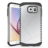 Galaxy S6 Armor Case, X-Master® [Shock Absorption] [Minimalism Series]2in1 Hard PC Cover with Soft Silicone Case Hybrid Defender Shockproof Protective Case for Samsung Galaxy S6 5.1 inch (Silver)
