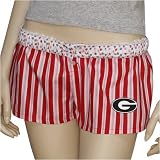 Georgia Bulldogs Ladies Red Marquis Stripes Fold-Over Boxer Shorts
