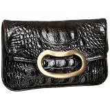 Jalda Croc-Embossed Bean Clutch