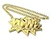 New Super Shiny POW Pendant with 18" Link Chain GOLD