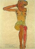 Nue Assise (Seated Nude) by Egon Schiele. Art Print Poster 19.75 inches width by 27.5 inches height. Highest Quality Art Poster Print