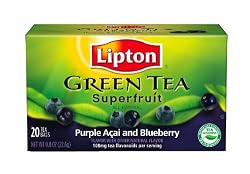 Lipton Green Tea Bags, Superfruit Purple Acai with Blueberry, 20-Count,  Boxes (Pack of 6)