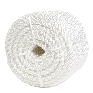 Koch 5210836 Twisted Nylon Rope, 1 4 by 100 Feet, White by