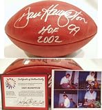 Dan Hampton Autographed Football with HOF 02 Inscription
