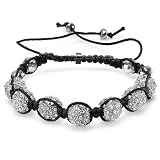 Shamballa Bracelet Mens Ladies Unisex Hip Hop Style Pave Seven Crystal White Disco Ball Faceted Bead Unisex Adjustable 51iX4vSX8aL. SL160 Shamballa Bracelet Mens Ladies Unisex Hip Hop Style Pave Seven Crystal White Disco Ball Faceted Bead Unisex Adjustable
