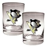 NHL Pittsburgh Penguins Two Piece Rocks Glass Set - Primary Logo