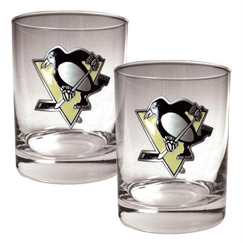 NHL Pittsburgh Penguins Two Piece Rocks Glass Set - Primary Logo
