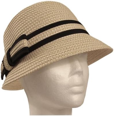 Vintage Style Cloche Bucket Bell Hat with Band (Medium)