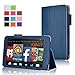 Fire HD 7 Case - Exact Amazon Fire HD 7 4th Gen Case [PRO Series] - Premium PU Leather Folio Case for Amazon Fire HD 7 4th Generation (2014) (With Auto Wakes/Sleep Function) Navy Blue