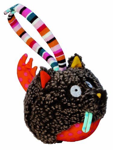 Crazy Cuddly Wolf Plush Travel Ball, Gray