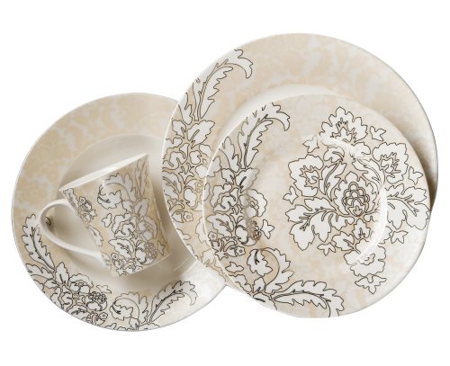 222 Fifth La Belle, Shimmer Dinnerware Set, Service for 4