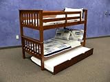 IMAGE OF Bunk Bed Twin over Twin Mission style in Espresso with Twin Trundle